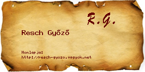 Resch Győző névjegykártya